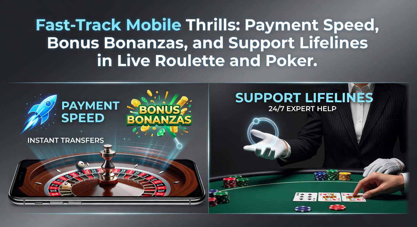 Smartphone mit Live-Roulette-Tisch und schnellen Zahlungsikonen im Vordergrund, das die Mobilität und Geschwindigkeit von Casino-Apps symbolisiert